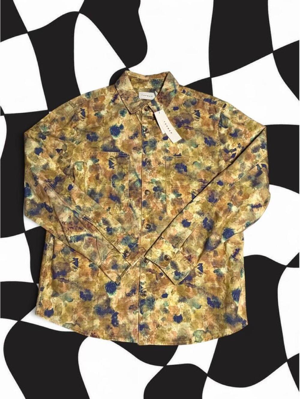 Topman Multi-colored paint Print Shirt